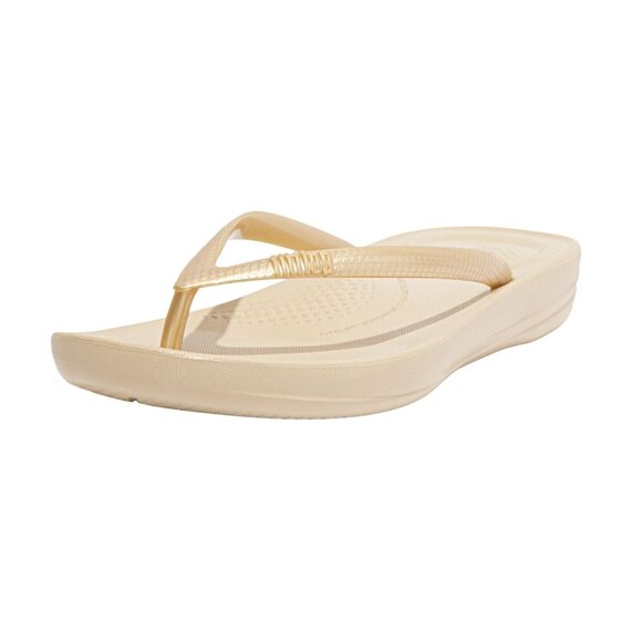 FitFlop Women's IQUSHION FLIP Flop-Solid, Gold, 8 - Picture 1 of 1